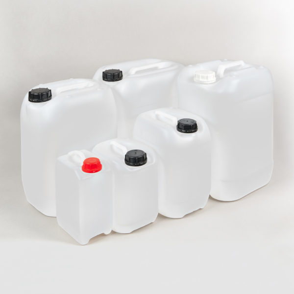 Kunststoffkanister ohne Gefahrgutzulassung, incl. Verschraubung, Füllvolumen 5 und 30 Liter